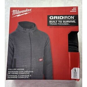 Milwaukee GridIron Full Zip Hoodie Men’s Large Gray Long Sleeve